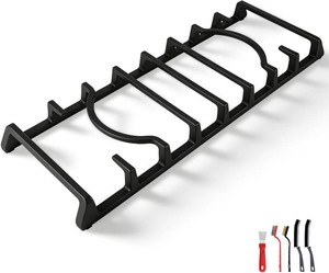 Center Burner Grate Cast Iron Grate Heavy Duty & Stable Support Compatible with Samsung Gas Range NX58H5600SS NX58H9500WS NX58R5601SS Replace# DG94-00938A DG94-00469A DG94-00469B
