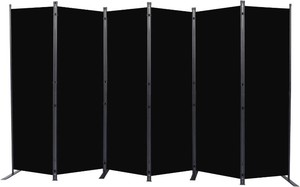 Room Divider 6 Panel-132Wide,6FT Room Dividers and Folding Privacy Screen  Wider Metal Base & Non-wobbly,Fabric Divider Panel for Room Partition, Portable Large Wall Divider Screen for Office,Studio