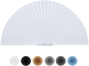 Arch Window Shade Half Circle Arched Stick on Cut to Size Half Moon Blinds  Non-Woven, Light Filtering, Radius 36 inch, Semi Circle, Half Round, Temporary Covering, Pleated Paper Blinds for Front Door