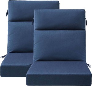 $160 Unimatta Sunbrella Outdoor High Back Chair Cushion Seat Pads, 44 x 21 Inch Water-Repellent & Fade-Resistant Patio Furniture Cushions with Ties for Adirondack, Rocking Chairs, Specrtum Indigo
