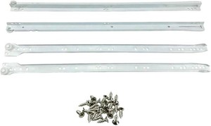 18 Inch Drawer Slides, 2 Pair Side Bottom Mount Drawer Glides Heavy Duty with 25 Screws, Quiet POM Pulley for Cabinet Dresser Replacement (2, 18 Inch 45cm )