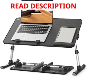 SAIJI Height & Angle Adjustable Lap Desk Laptop Stand for Bed  LightWeight Foldable Portable Laptop Table for Couch Sofa Chair Floor