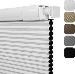 No Drill Blackout Cellular Shades,White,30.5 W x 64 H  Honeycomb Window Blinds for indoor windows Cordless,Thermal Insulated Noise Reduction Easy to Install for Bedroom,Kitchen