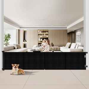 Miumoon 200 inch Reinforced Retractable Baby Gates 42 inch Tall  Retractable Dog Gate with No Crawl Through Reinforced Strip, 16 FT Extra Long Retractable Gate Outdoor, Garage Gate