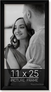 11x25 Black Picture Frame, Wall Decor for Art and Photos