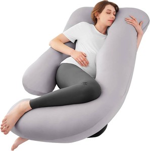 Cooling Pregnancy Pillows for Sleeping, 57 Full Body Pillow, Light Grey  Sasttie Maternity Pillow, OEKO-TEX, Down Alternative, Removable Cover, Pregnant Women Must Haves, Maternity Essential