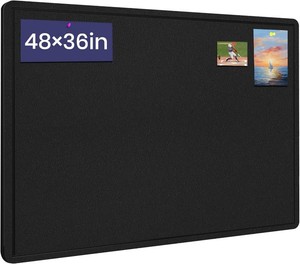 Large Cork Bulletin Board 48 x 36, Felt Pin Board, Black  Cork Board Alternative for Wall, Foldable Self-Adhesive Vision Board Prayer Board with Pushpin for Classroom, Office & Home