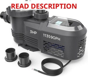 $679 Aquastrong Variable Speed Pool Pump, 3.1 HP, 220V, 11459GPH, InAbove Pool Pump, Energy Efficient, High Flow, Powerful Self Primming Swimming Pool Pumps with Filter Basket
