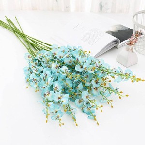 Artificial Flower Simulation Dancing Orchid Fake Flower A Set of 5 can Party Decoration Interior Decoration Living Room Restaurant Hotel Wedding Decoration Blue