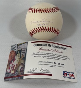 Harman Killebrew, autographed with PSA DNA authentication. Rawlings OALB Budig baseball, Minnesota Twins, inscribed 573 HRs