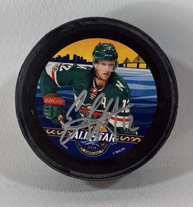 Eric Staal autographed 2018 All-Star Game Minnesota Wild hockey puck