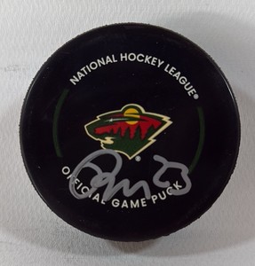 Marco Rossi autographed Minnesota Wild official game hockey puck
