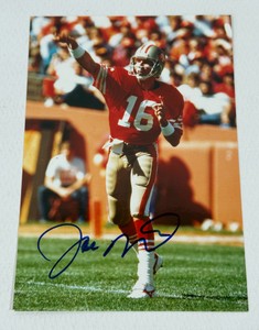 Joe Montana autographed football photo with JSA authentication