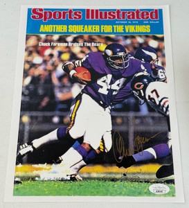 Chuck Foreman autographed with JSA Authentication Sports Illustrated print, Minnesota Vikings Football