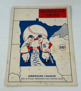 1961 Minnesota Twins 1st Year Official Program and Scorecard (scored) - Baseball