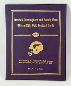 Randy Moss and Randall Cunninghame 22kt Gold Football Card Book - Minnesota Vikings