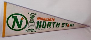 Minnesota North Stars Vintage Hockey  Stanley Cup Playoffs Pennant