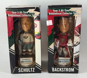 (2) Minnesota Wild Hockey Bobbleheads - Schultz and Backstrom