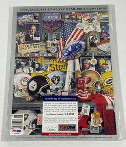 Otis Anderson Autographed w PSADNA Authentication Super Bowl XXV Football Program