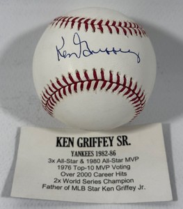 Ken Girffey Sr. Autographed Baseball w Tristar COS Rawlings OMLB Selig Ball