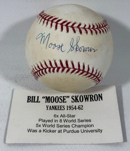 Bill Moose Skowron Autographed Baseball w Tristar COS Rawlings OMLB Selig Ball