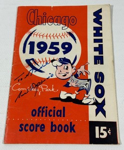 Luis Aparicio Autographed w JSA Authentication 1959 Chicago White Sox Scorebook Scored From May 10, 1959 - Vintage Baseball