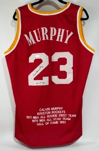 Calvin Murphy Autographed w JSA Authentication Houston Rockets Basketball Jersey