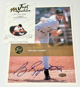 AJ Burnett Autographed w Authentication Baseball Photo