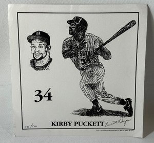 Kirby Puckett Limited Edition 500 Everett Hayes Artist Signed Minnesota Twins Baseball Print