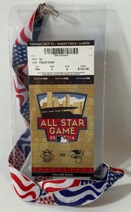 2014 MLB All-Star Game Ticket and Lanyard at Target Field