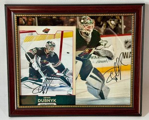 (2) Devan Dubnyk Autographed Minnesota Wild Hockey Photos
