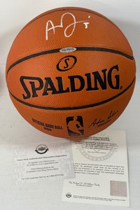 Anthony Davis Autographed w Upper Deck COA Spalding NBA Official Stern Basketball