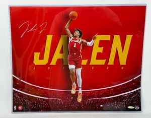 Jalen Johnson Autographed w Upper Deck COA 16x20 Elevation Basketball Photo
