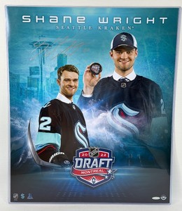Shane Wright Autographed w Upper Deck COA 20x24 2022 Draft Day Hockey Photo