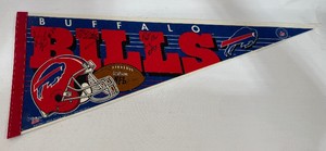 Buffalo Bills 3x Autographed Football Pennant