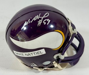 Mike Nattiel Autographed Minnesota Vikings Mini Football Helmet
