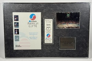 1991 American Cup Tennis Framed Ticket Program and Photo - AgassiWheaton vs. SamprasCourier 24x16