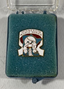 Vintage Minnesota Twins World Series Minnie and Paul Baseball Pin
