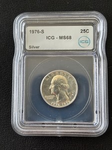 1976-S Bicentennial Silver Quarter ICG MS68