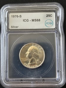 1976-S Bicentennial Silver Quarter ICG MS68