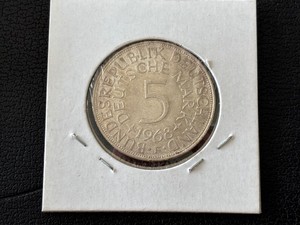 1968 German 5 Deutsche Mark Silver