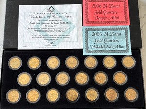 2005 and 2006 P & D 24K Gold Layered State Quarters
