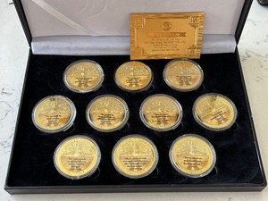 Gold Plated Religious Bible Verse Coins