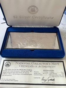 .999 Fine Silver 2002 $2 Dollar Silver Certificate