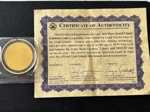 200MG .999 Fine Gold Replica of St. Gaudens