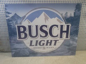 (EC1) Busch Light Beer Metal Sign 16 x 12 12 - New in Shrink Wrap