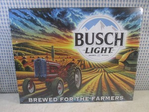 (EC1) Busch Light Brewed For The Farmers Metal Sign 16 x 12 12 - New in Shrink Wrap