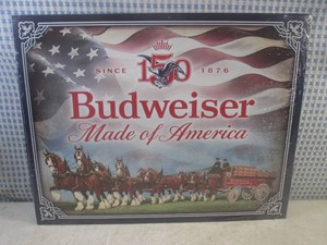 (EC1) Budweiser Beer Metal Sign 16 x 12 12 - New in Shrink Wrap