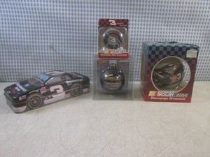 (EC1) Dale Earnhardt Nascar Ornaments and Metal Tin Race Car