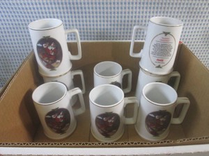 (A-3) Set of 8 Coca-Cola Christmas Ceramic Cups